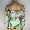 New York &Co Floral Skirt Set M Tall Hawaiian Tropical Wrap Ruffle High Low New