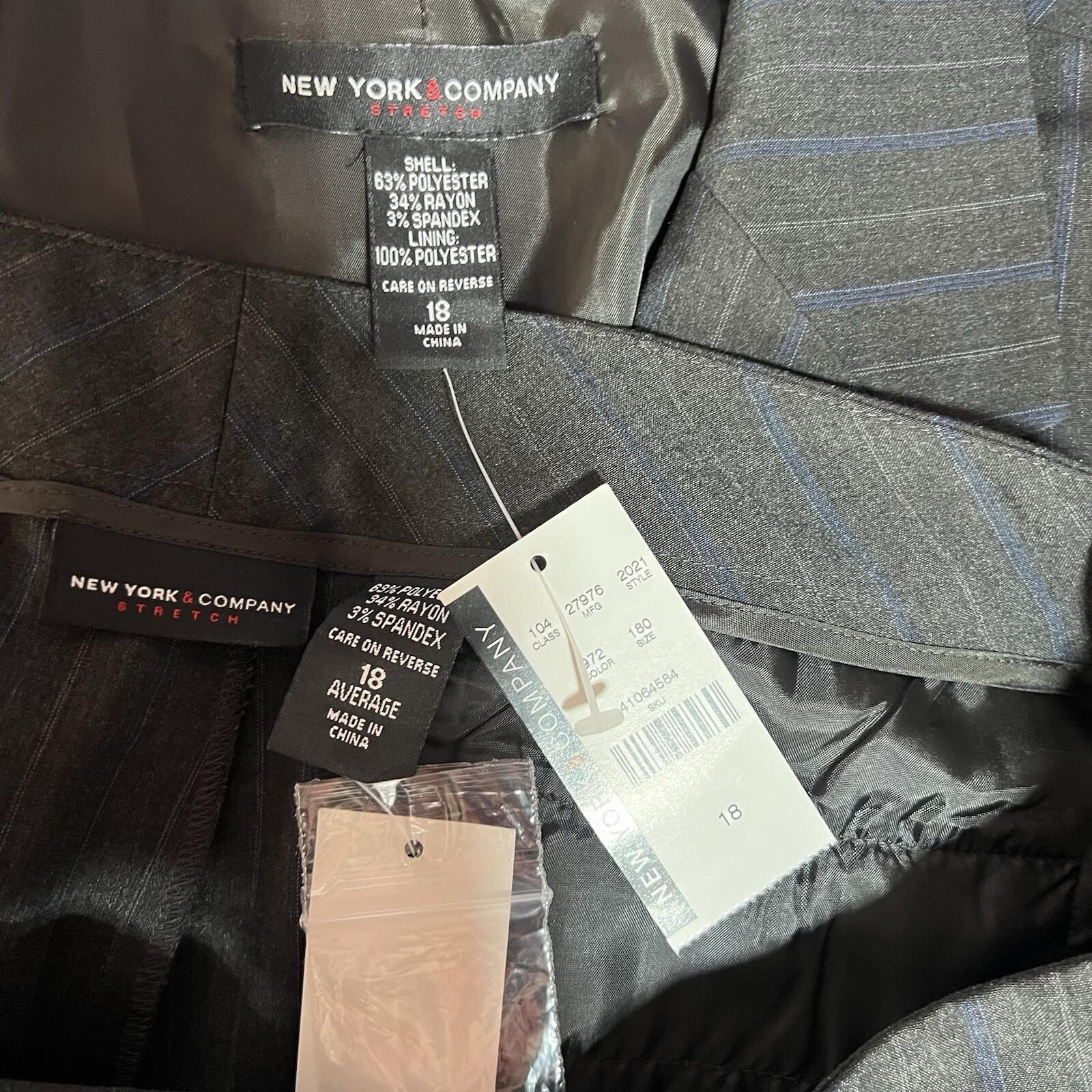 Jones New York 2PC Wide Leg Pant Suit 10 Charcoal Gray Striped 2PC Business New