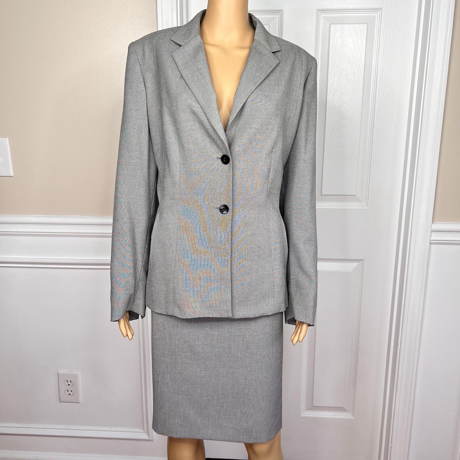 GARFIELD & MARKS 2PC Gray Polyester Mismatch Career Skirt ( Sz 14) Suit (Sz 12)