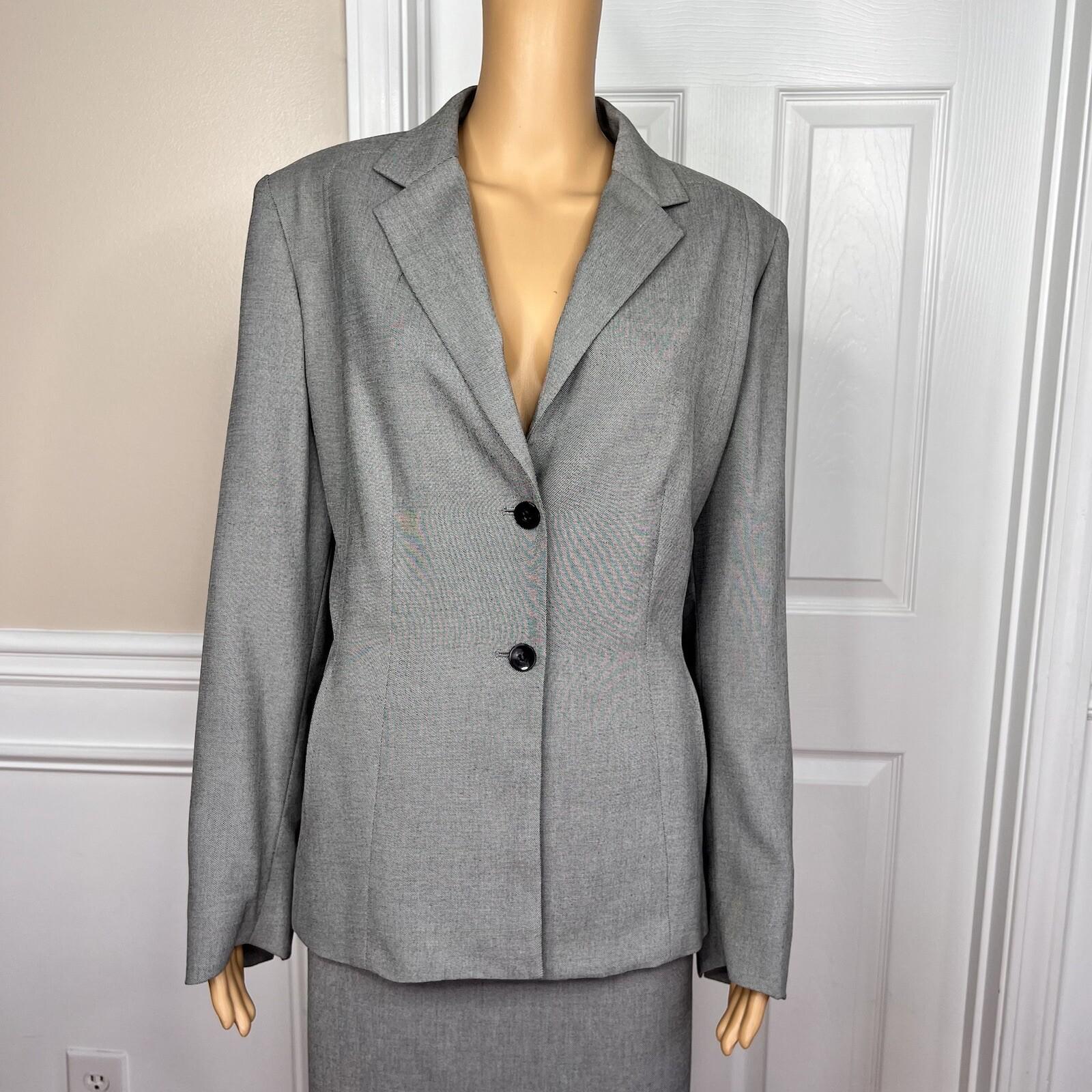 GARFIELD & MARKS 2PC Gray Polyester Mismatch Career Skirt ( Sz 14) Suit (Sz 12)