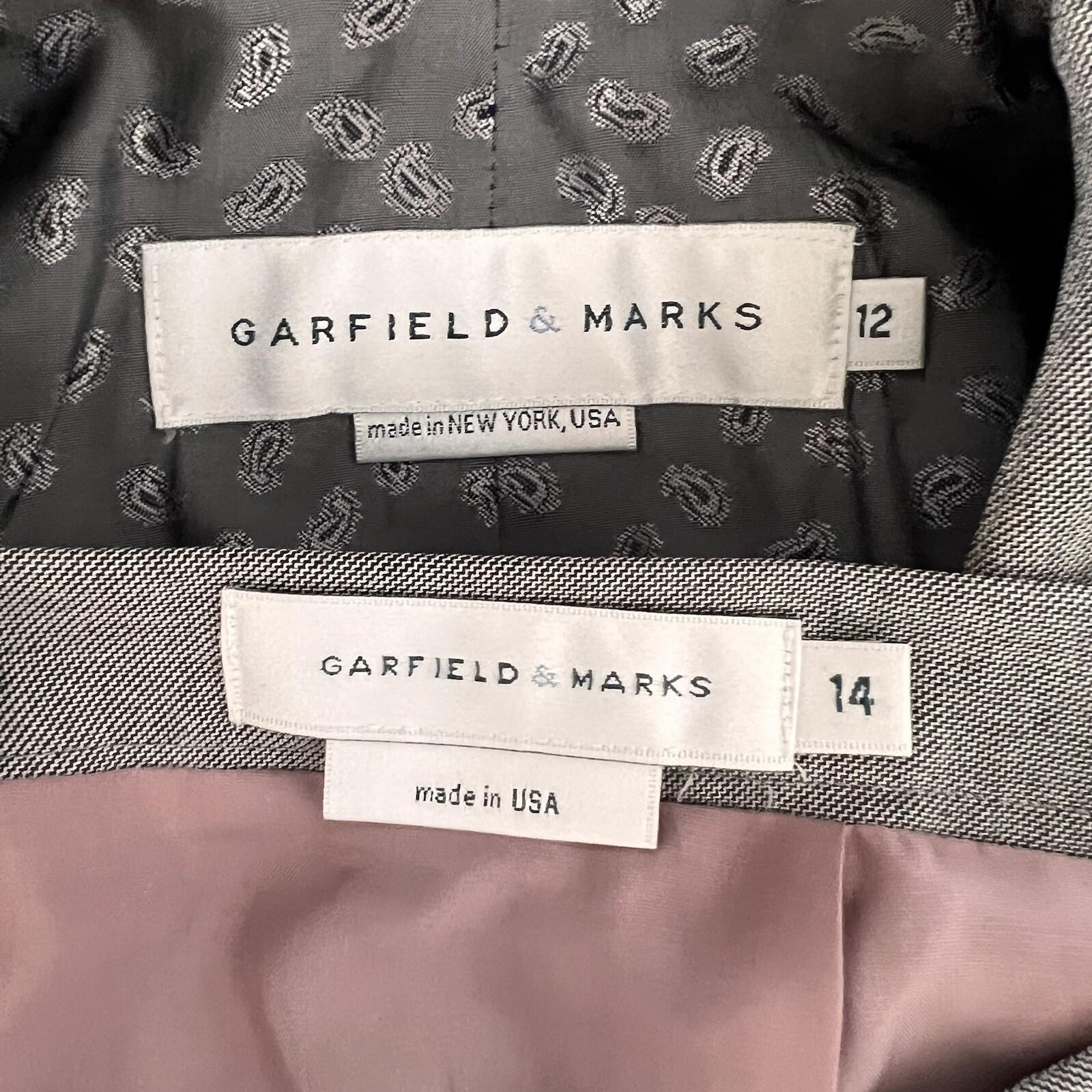 GARFIELD & MARKS 2PC Gray Polyester Mismatch Career Skirt ( Sz 14) Suit (Sz 12)