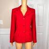 KASPER Women 1PC Red Orange Polyester Lined Peak Collar Career Blazer Size 8