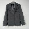 BCBG Maxazria Viscose Blend Blazer Size S Gray Striped Career Stylish Sleeve