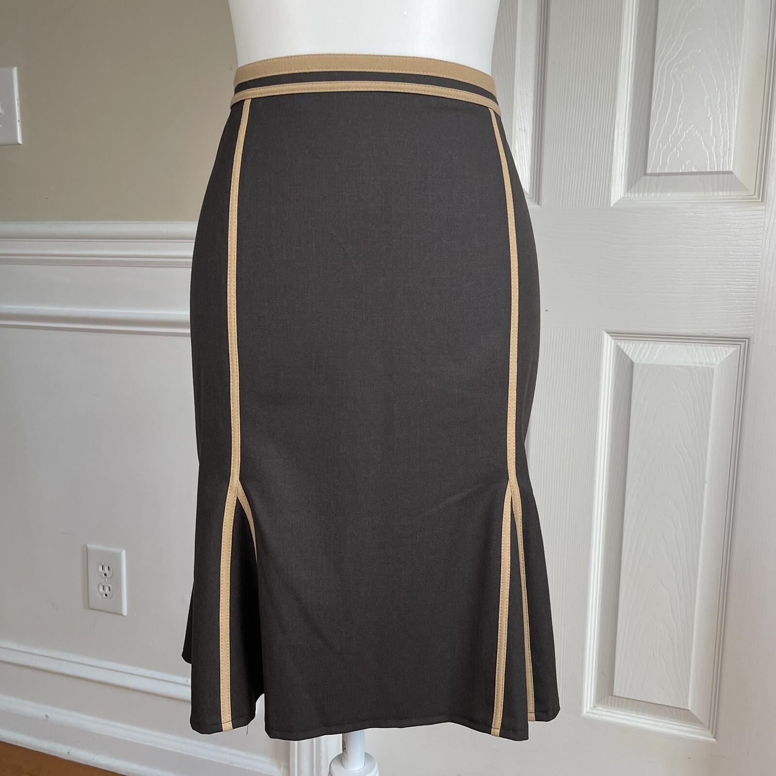 The Limited Polyester Blend Skirt Size 10 Suit Size L Brown Tan Pleated Women