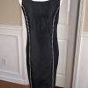 New STACY ADAMS Womens 2 PC Stunning Satin Black Beaded Dress Cardigan Size 10