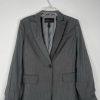 BCBG Maxazria Viscose Blend Blazer Size S Gray Striped Career Stylish Sleeve