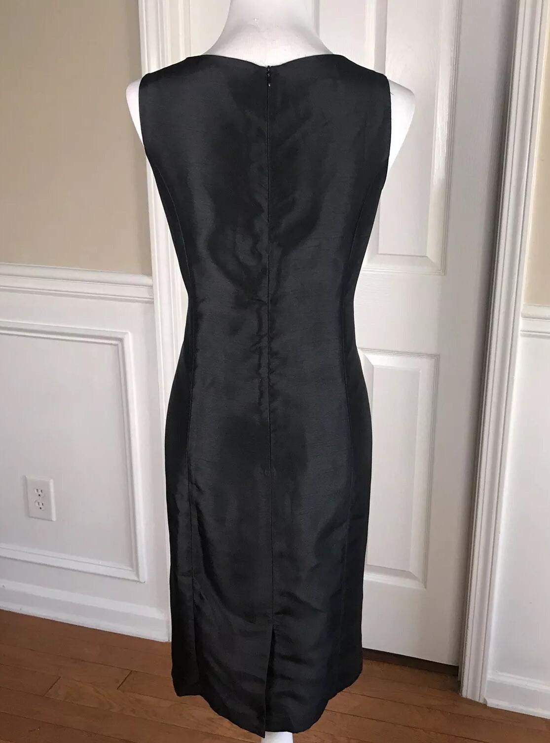 New STACY ADAMS Womens 2 PC Stunning Satin Black Beaded Dress Cardigan Size 10
