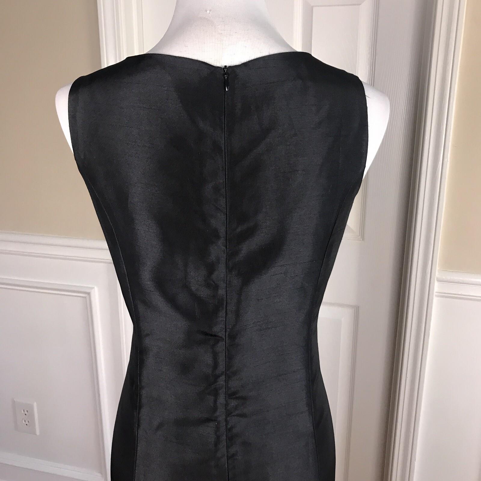 New STACY ADAMS Womens 2 PC Stunning Satin Black Beaded Dress Cardigan Size 10