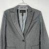 BCBG Maxazria Viscose Blend Blazer Size S Gray Striped Career Stylish Sleeve