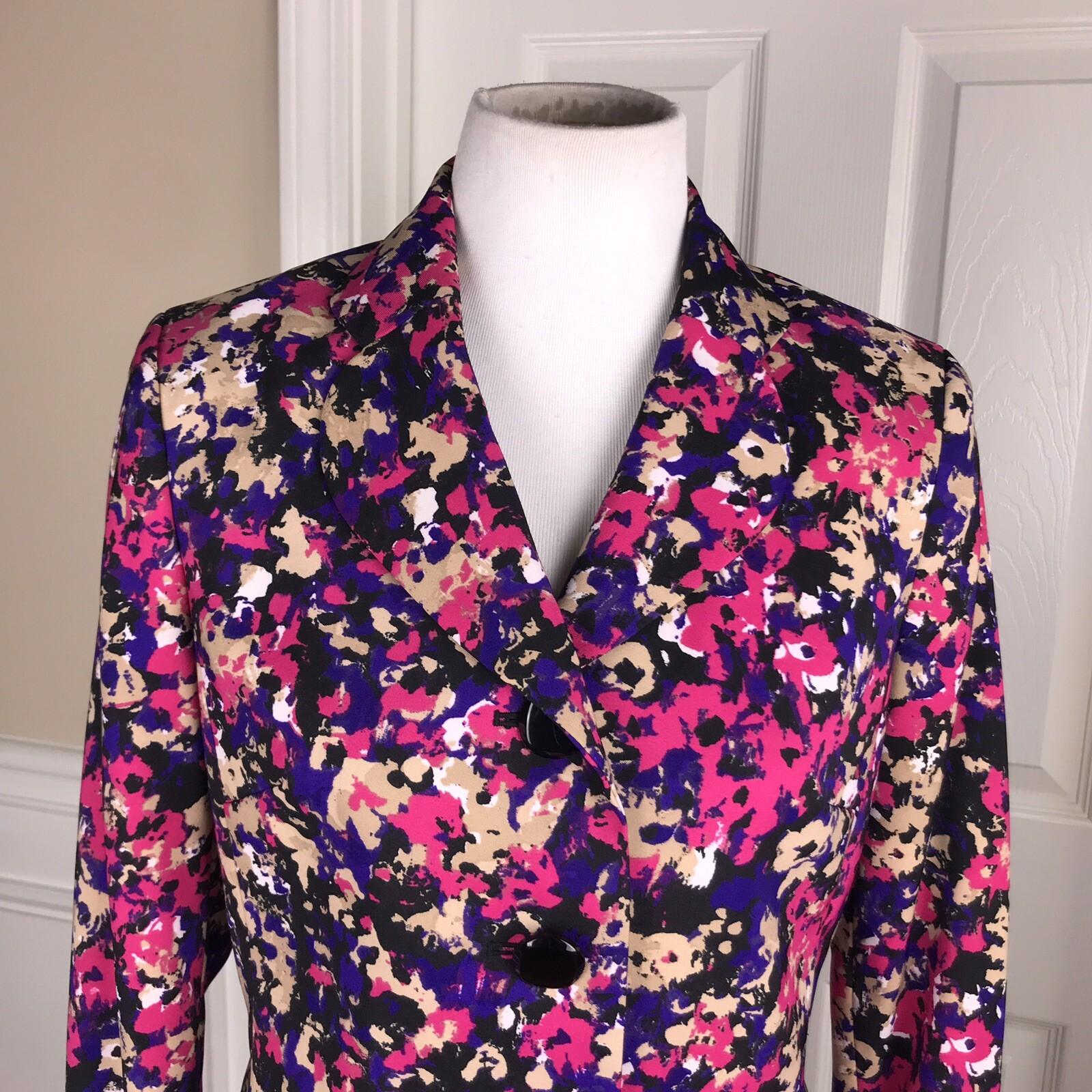 LE SUIT Single Breasted Collard Multicolored Polyester Lined Blazer Size 4