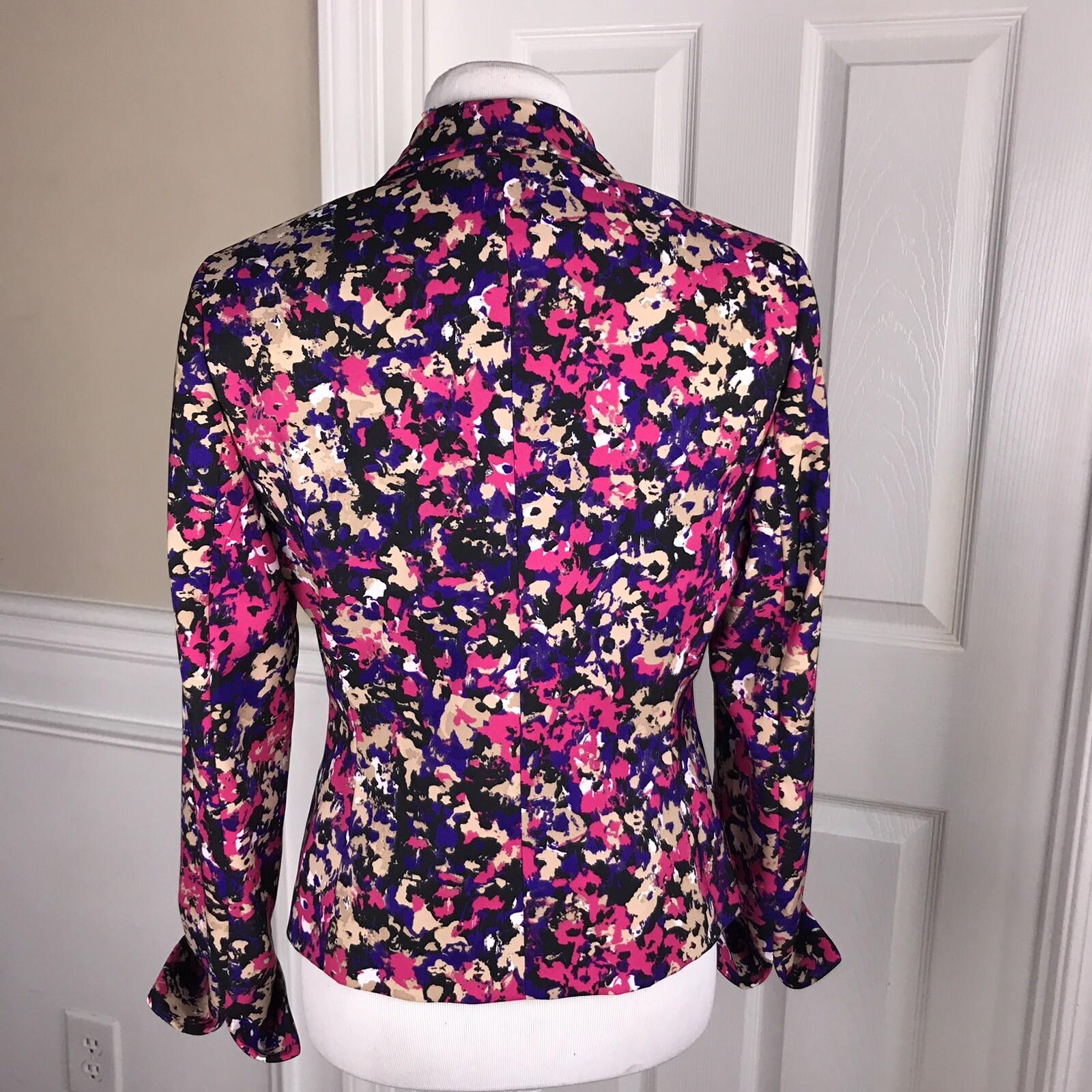LE SUIT Single Breasted Collard Multicolored Polyester Lined Blazer Size 4