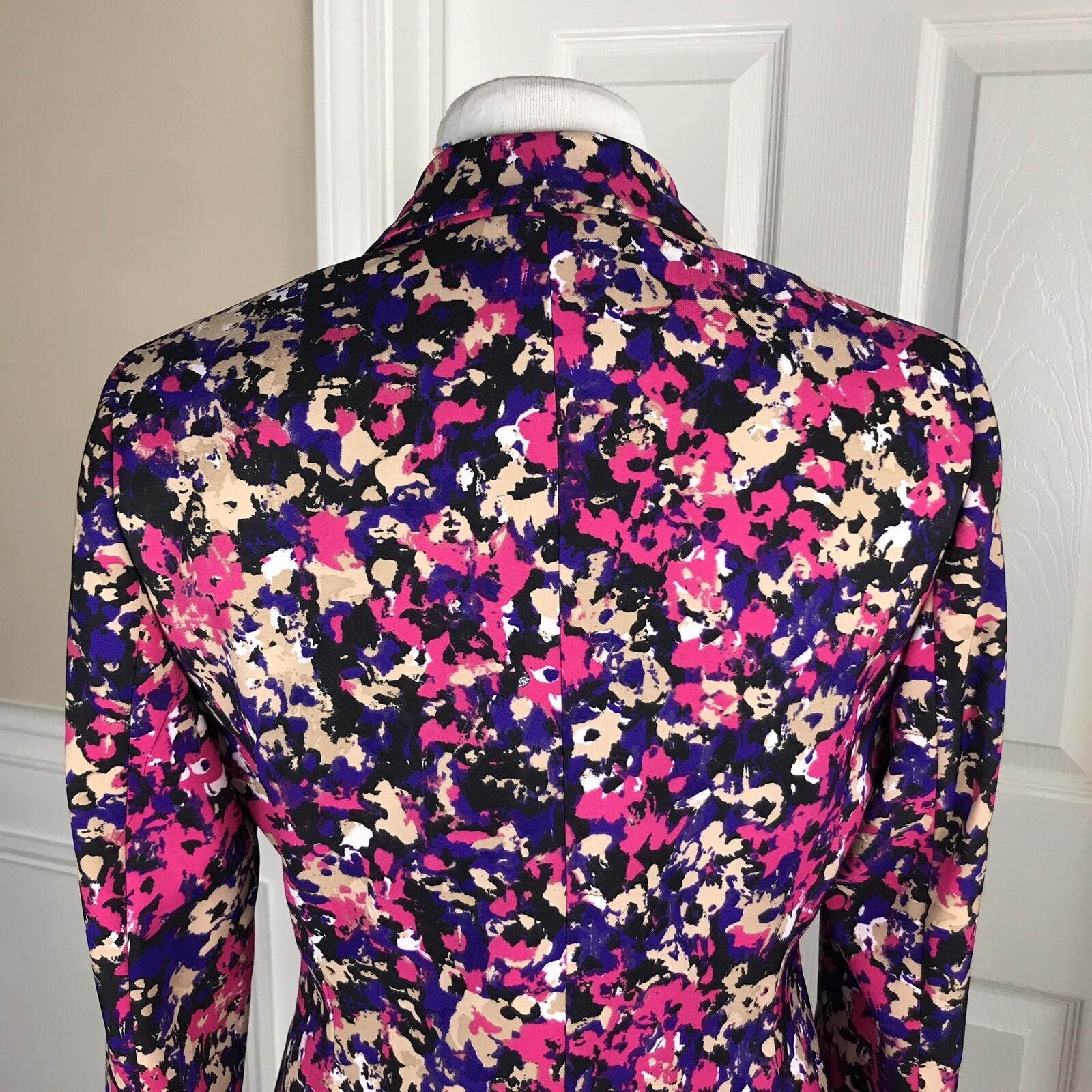 LE SUIT Single Breasted Collard Multicolored Polyester Lined Blazer Size 4