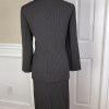 ANNE KLEIN Women 2 PC Brown Striped Polyester Blend Skirt Suit Size 10