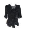 JAMES RIVER TRADERS Women Black Beaded Silk Sleeveless Top Size S