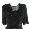 JAMES RIVER TRADERS Women Black Beaded Silk Sleeveless Top Size S