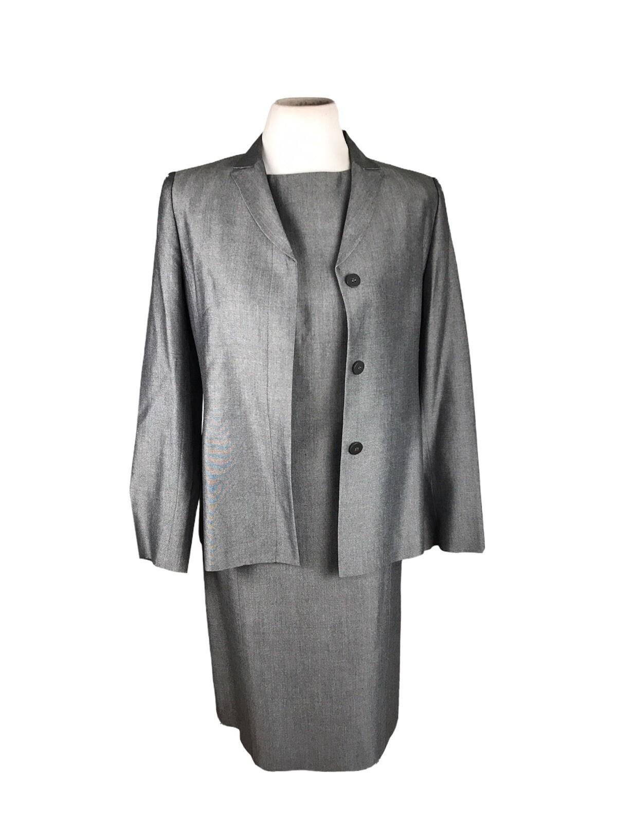 KASPER Women 2PC Mismatched Light Gray Rayon Dress (Size 6) Suit (Size 4)