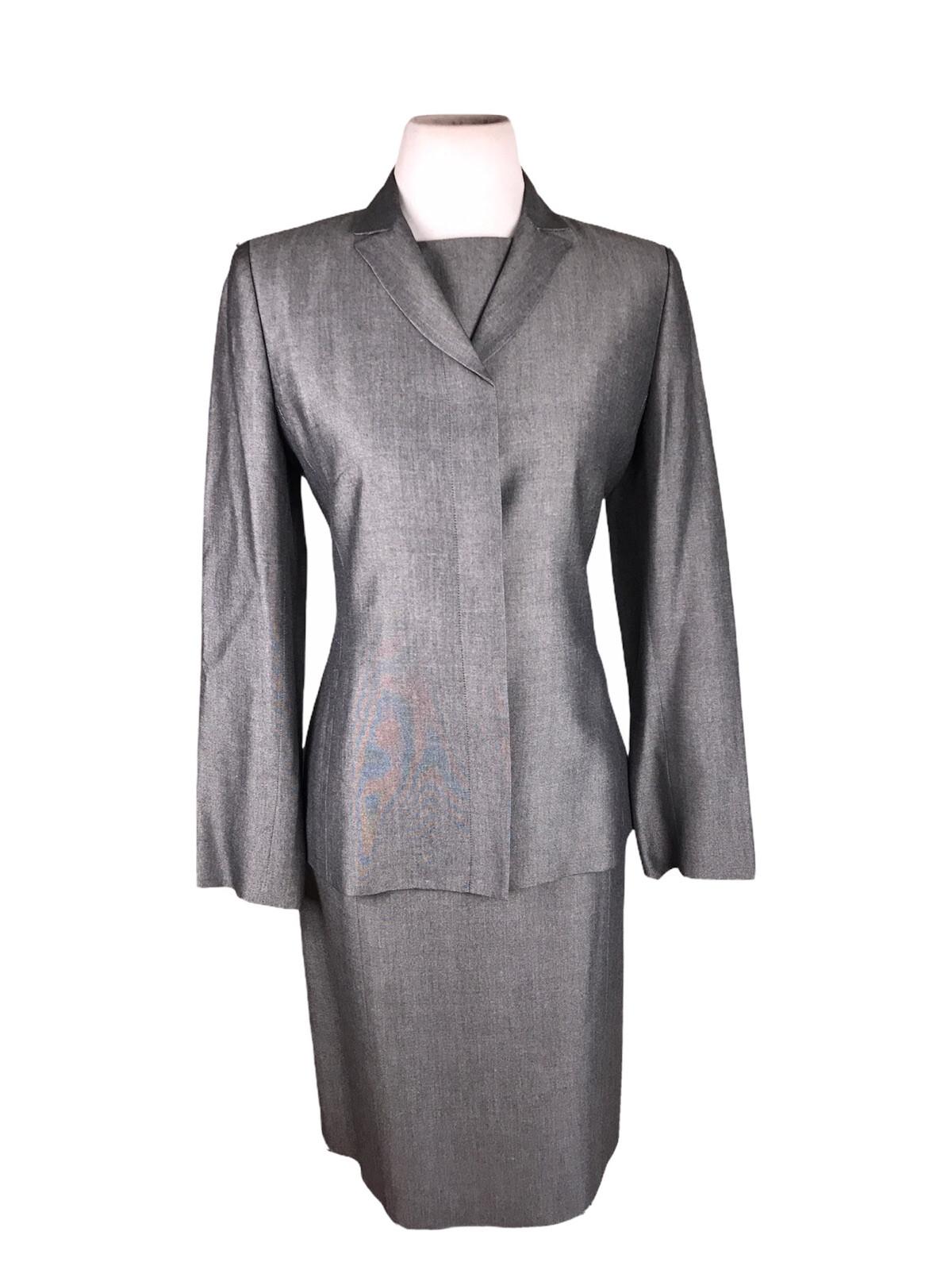 KASPER Women 2PC Mismatched Light Gray Rayon Dress (Size 6) Suit (Size 4)