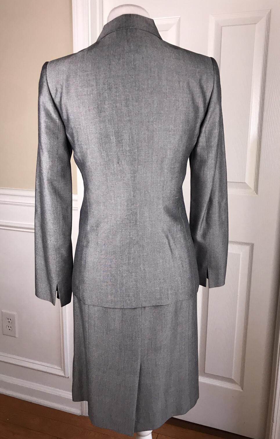 KASPER Women 2PC Mismatched Light Gray Rayon Dress (Size 6) Suit (Size 4)