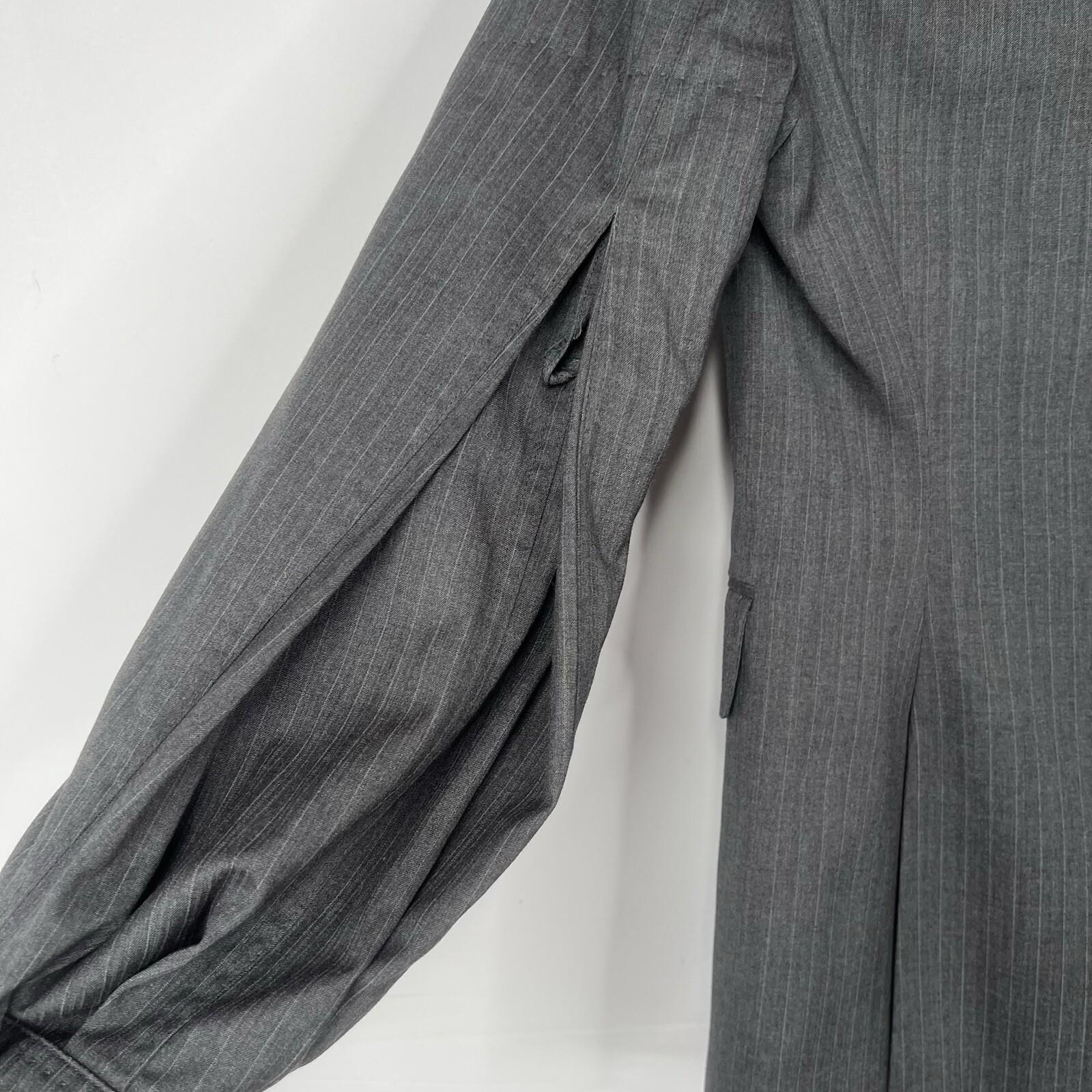 BCBG Maxazria Viscose Blend Blazer Size S Gray Striped Career Stylish Sleeve