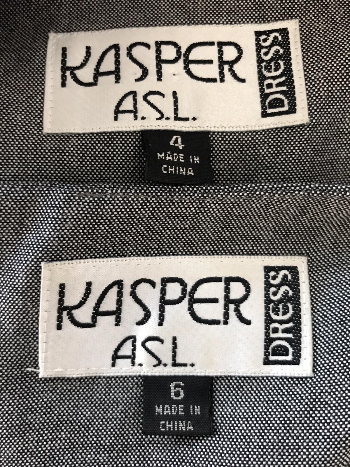 KASPER Women 2PC Mismatched Light Gray Rayon Dress (Size 6) Suit (Size 4)