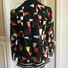 Linda Allard Women Linen Blazer Jacket Multi Colored Open Front Size 6