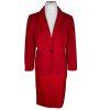 THE LIMITED 2PC Red Polyester Lined Mismatched Skirt (Size 14) Suit (Size L)