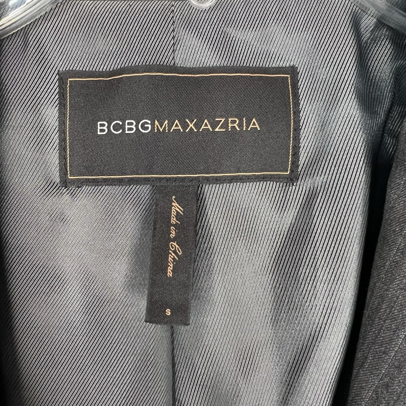 BCBG Maxazria Viscose Blend Blazer Size S Gray Striped Career Stylish Sleeve