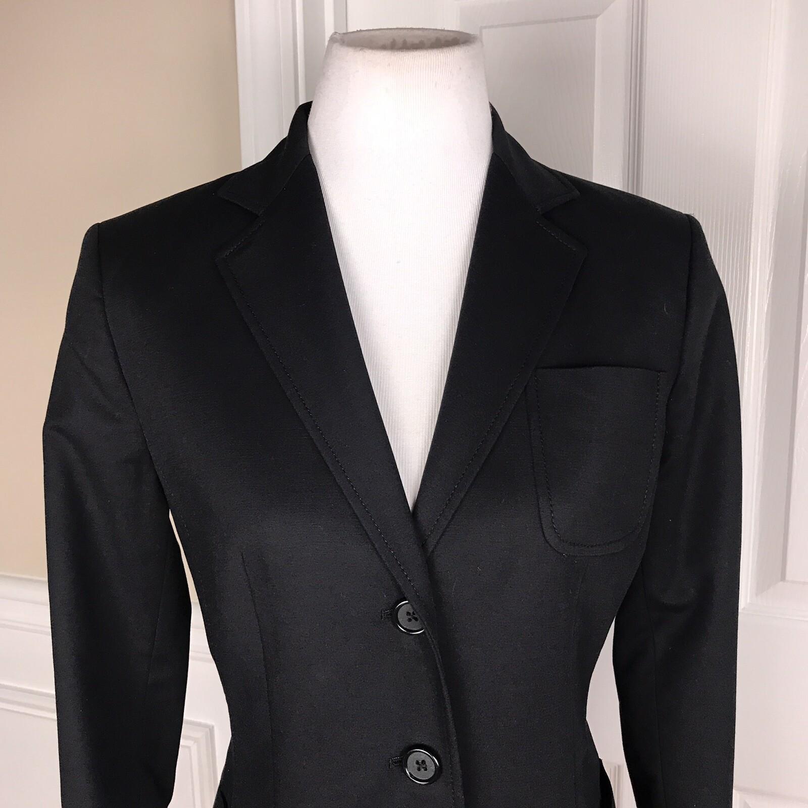 TAHARI Women 1 PC Black Cotton Polyester Blend Collared Lined Blazer Size 8