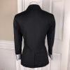TAHARI Women 1 PC Black Cotton Polyester Blend Collared Lined Blazer Size 8