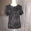 LIZ CLAIBORNE Women 2PC Black White Polyester Top and Pant Size 8P
