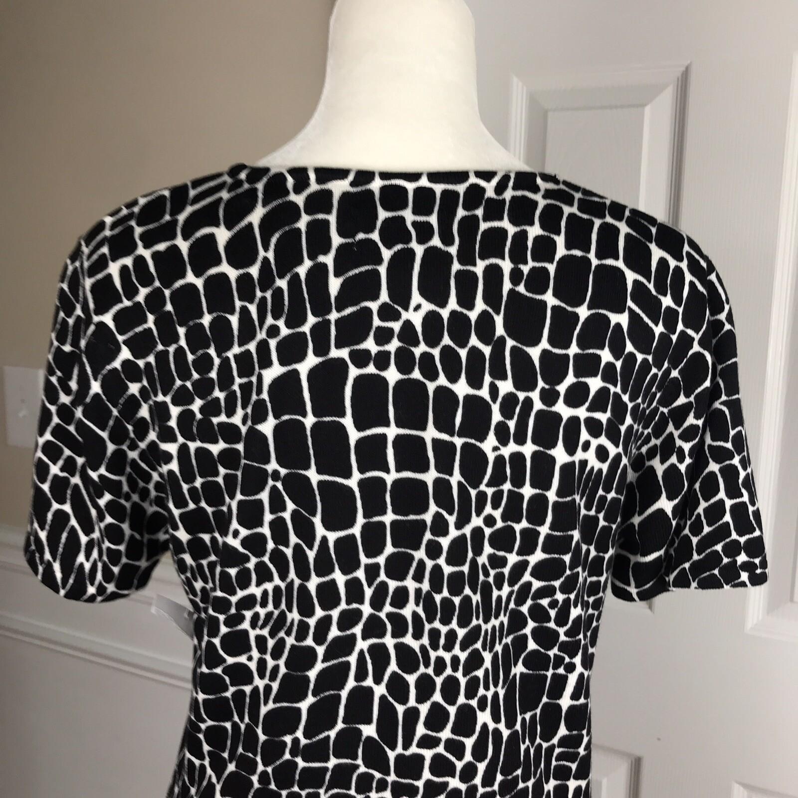 LIZ CLAIBORNE Women 2PC Black White Polyester Top and Pant Size 8P