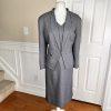 New EMILY Women 2PC Gray Polyester Lined Stand Up Collar Dress Suit Size 18