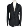 CALVIN KLEIN Single Breasted Collar Gray Striped Polyester Blend Blazer Size 4