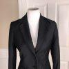 CALVIN KLEIN Single Breasted Collar Gray Striped Polyester Blend Blazer Size 4