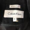 CALVIN KLEIN Single Breasted Collar Gray Striped Polyester Blend Blazer Size 4