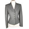 TAHARI Women Single Breasted Gray Striped Wool Blend Blazer Size 4