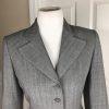 TAHARI Women Single Breasted Gray Striped Wool Blend Blazer Size 4