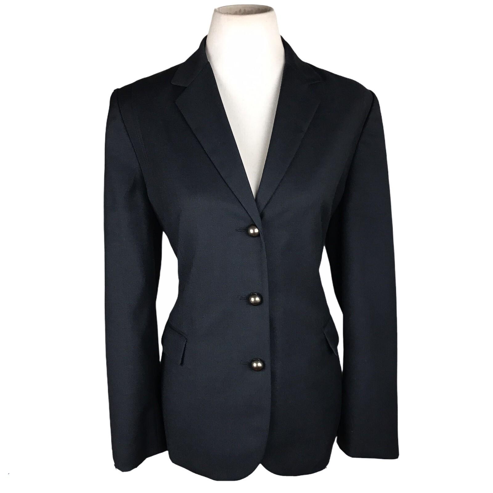 CALVIN KLEIN 1 PC Single Breasted Collared Blue Polyester Lined Blazer Size 10