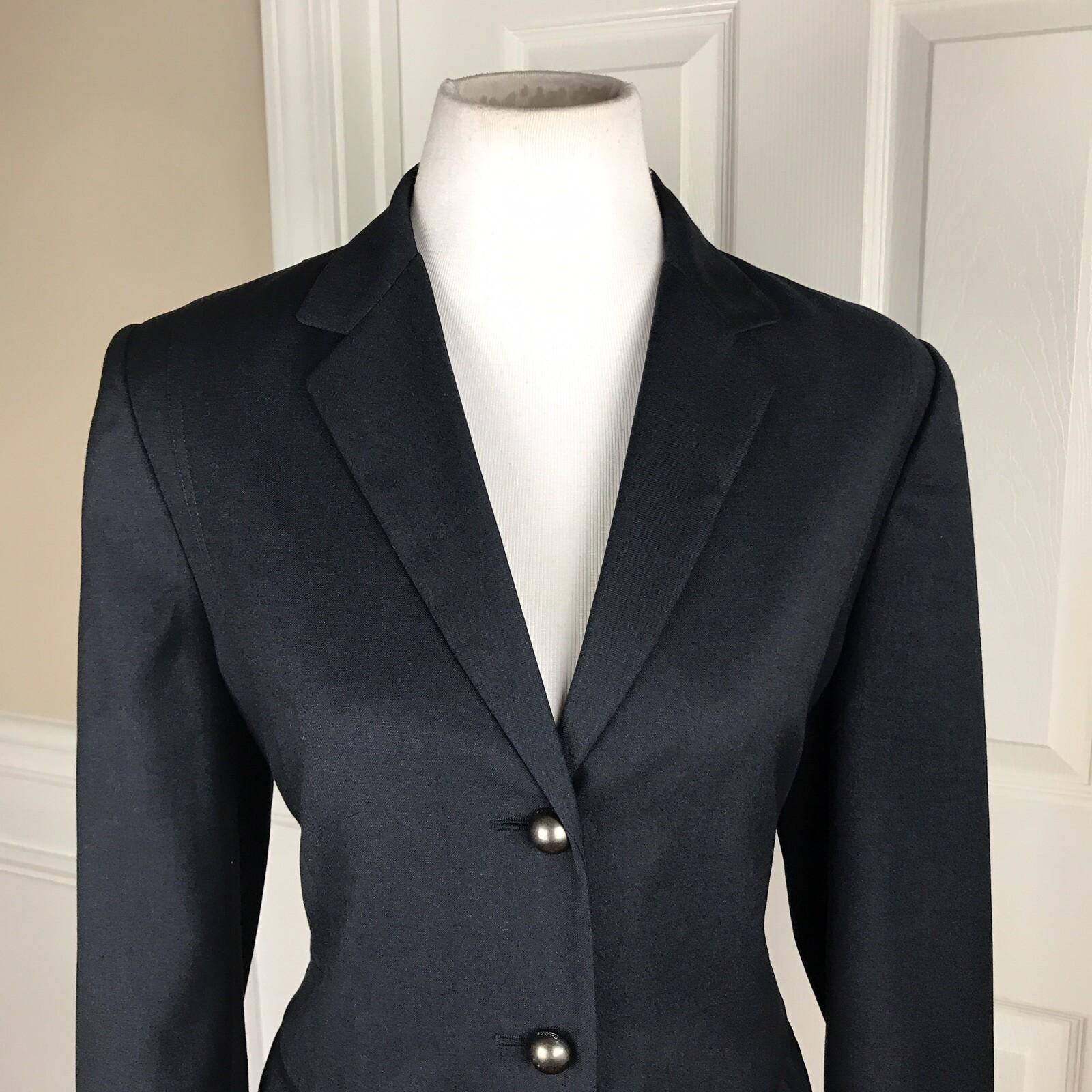 CALVIN KLEIN 1 PC Single Breasted Collared Blue Polyester Lined Blazer Size 10