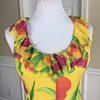 LAUREN RALPH LAUREN Floral Multicolore Ruffle Silk Dress 6 Sleeveless Prairie