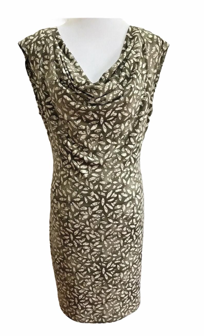 KENNETH COLE New York Women's Gray and Off White Dress Size M