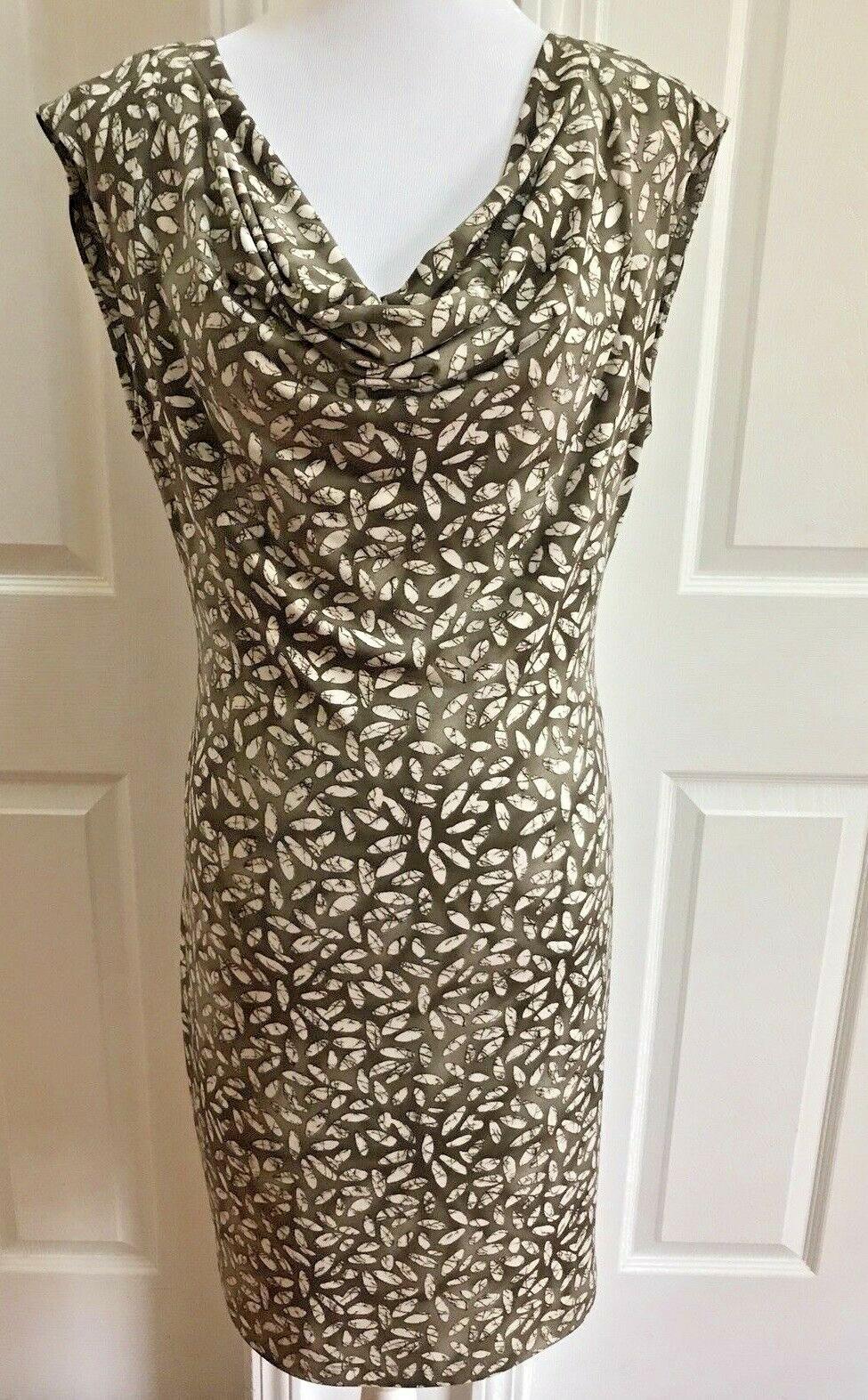 KENNETH COLE New York Women's Gray and Off White Dress Size M