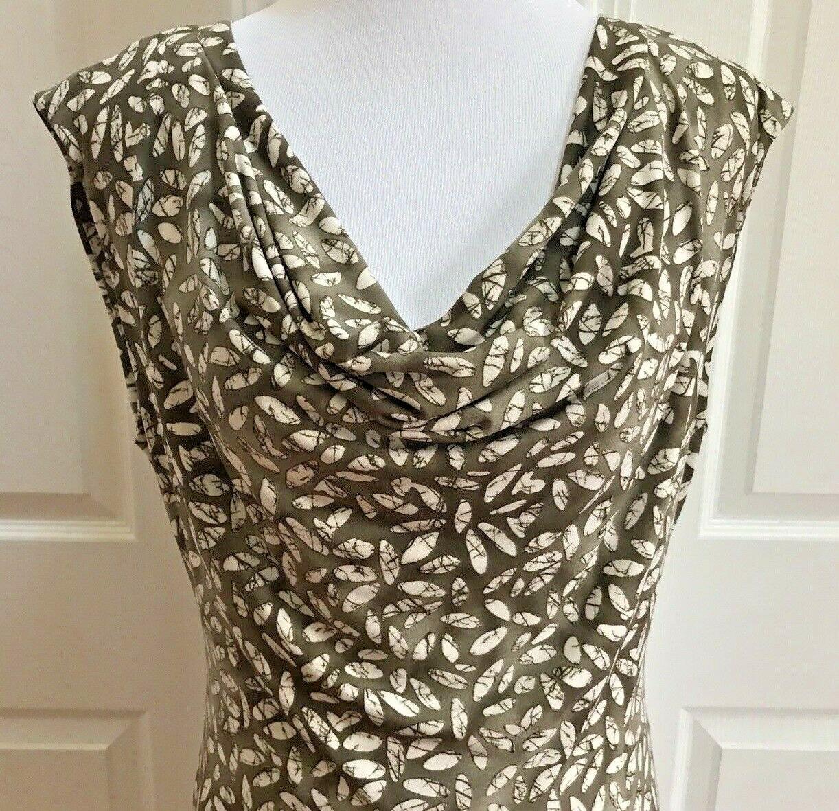 KENNETH COLE New York Women's Gray and Off White Dress Size M