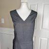 New EMILY Women 2PC Gray Polyester Lined Stand Up Collar Dress Suit Size 18
