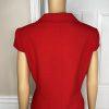 10-5861.jpg Tahari ASL Polyester Stretch Skirt Suit 10P Red Lined Ruffle Sleeveless 2PC