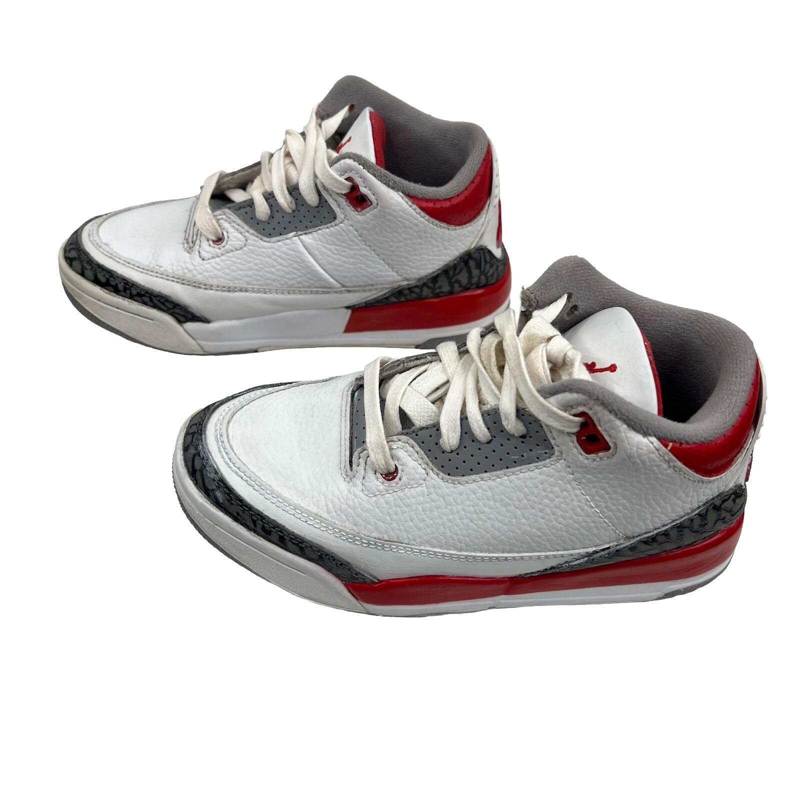 10-5874.jpg Nike Air Jordan 3 Retro Sneakers 1Y Fire Red White Black Youth Boys Shoes 2022