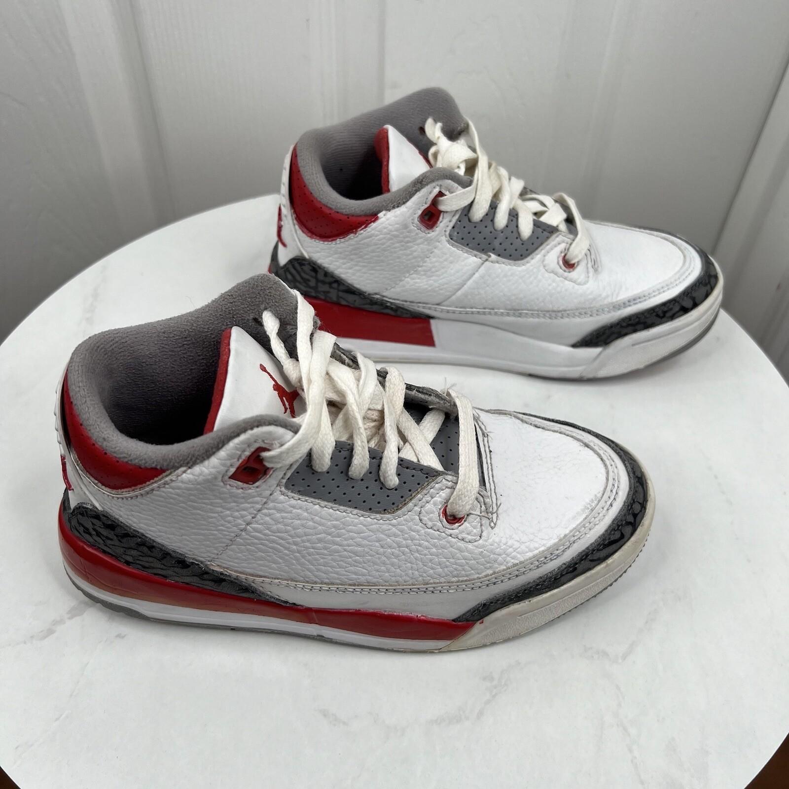 10-5877.jpg Nike Air Jordan 3 Retro Sneakers 1Y Fire Red White Black Youth Boys Shoes 2022