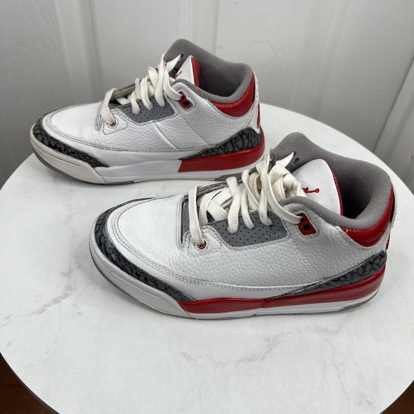 10-5878.jpg Nike Air Jordan 3 Retro Sneakers 1Y Fire Red White Black Youth Boys Shoes 2022