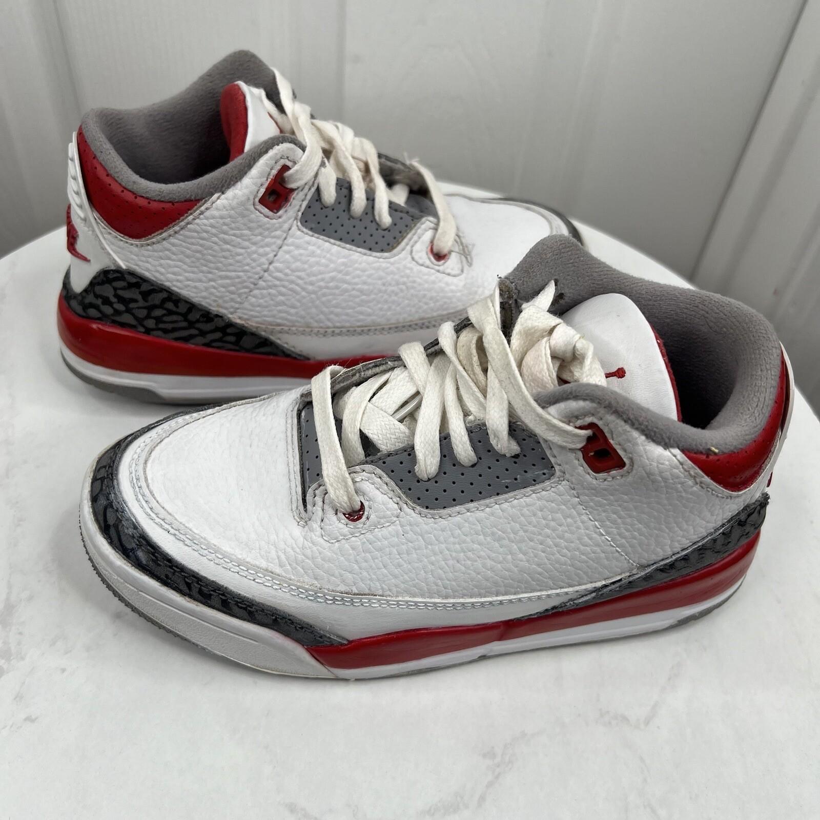 10-5879.jpg Nike Air Jordan 3 Retro Sneakers 1Y Fire Red White Black Youth Boys Shoes 2022