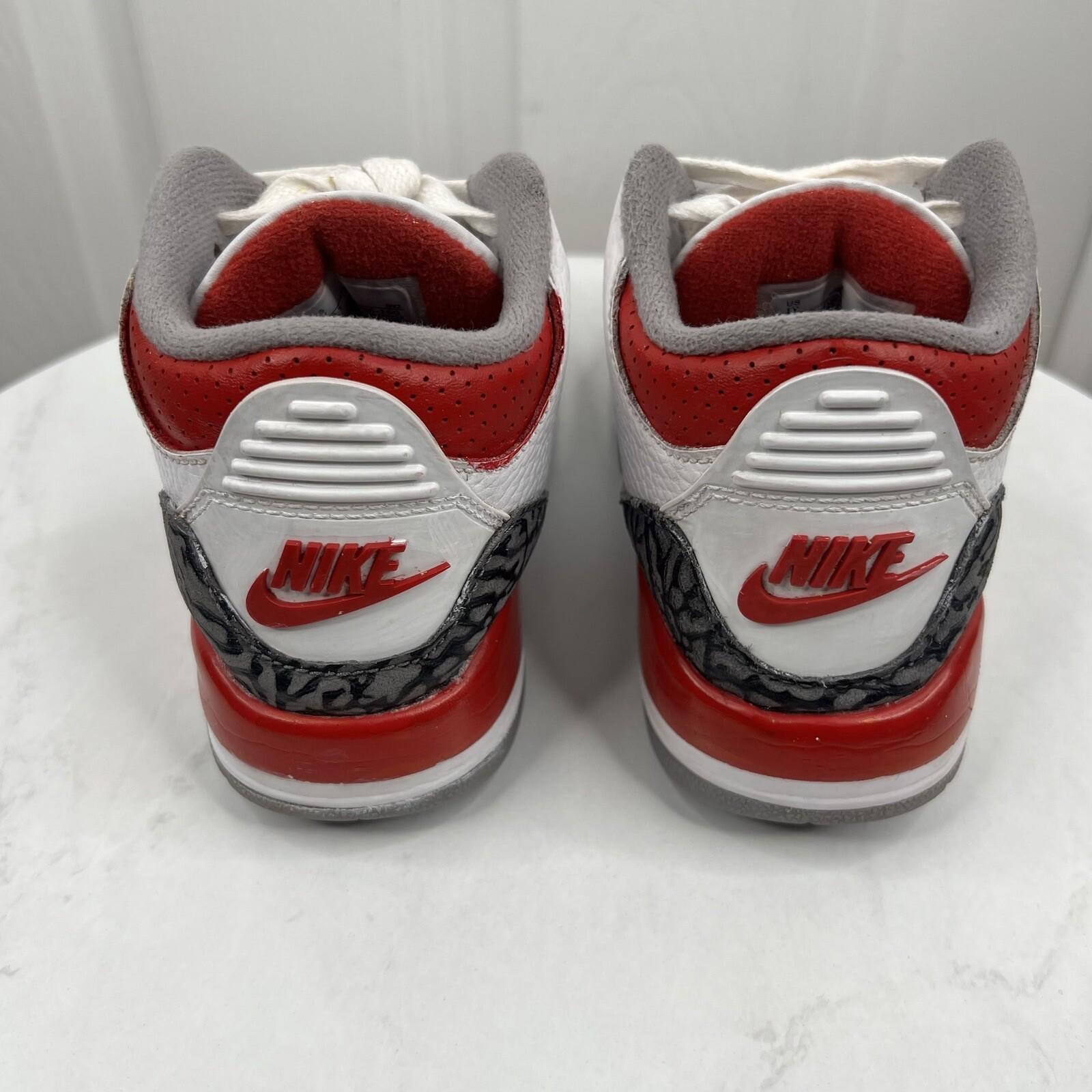 10-5880.jpg Nike Air Jordan 3 Retro Sneakers 1Y Fire Red White Black Youth Boys Shoes 2022